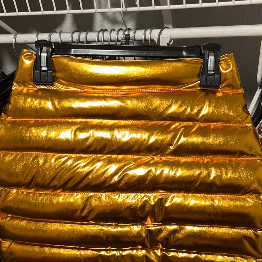 Metallic gold bubble skirt